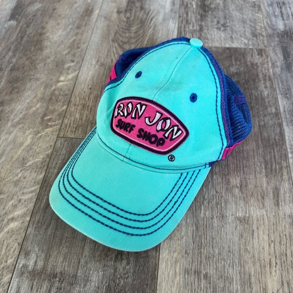 Ron Jon Surf Shop Colorful Blue and Aqua SnapBack Baseball Hat - Picture 5 of 5